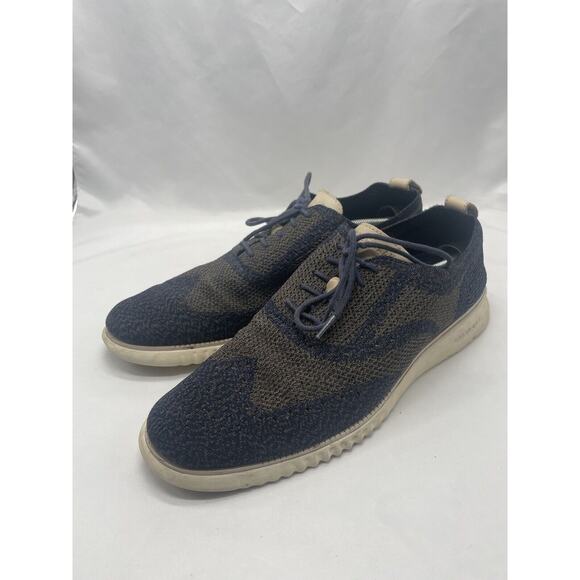 Cole Haan 2.Zerogrand Mens Size 13 Stitchlite Wingtip Oxford C27880 Blue Shoes - Picture 1 of 13